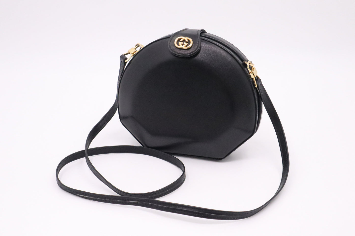 Gucci Hard Leather Black Shoulder Bag