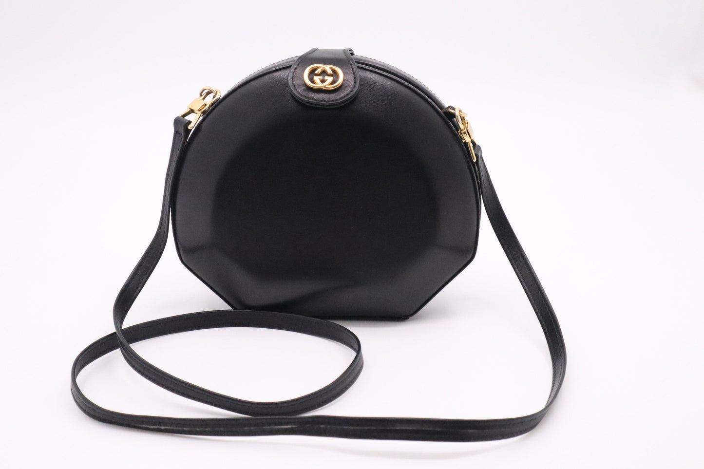 Gucci Hard Leather Black Shoulder Bag