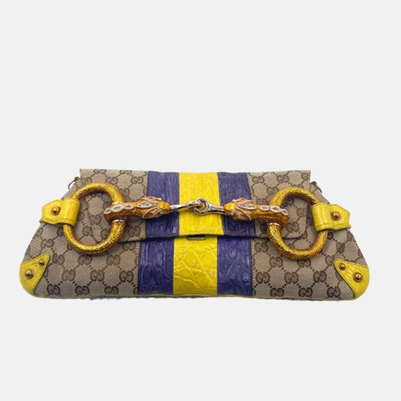 Gucci Horsebit embellished snake head buckle Chain Handbag