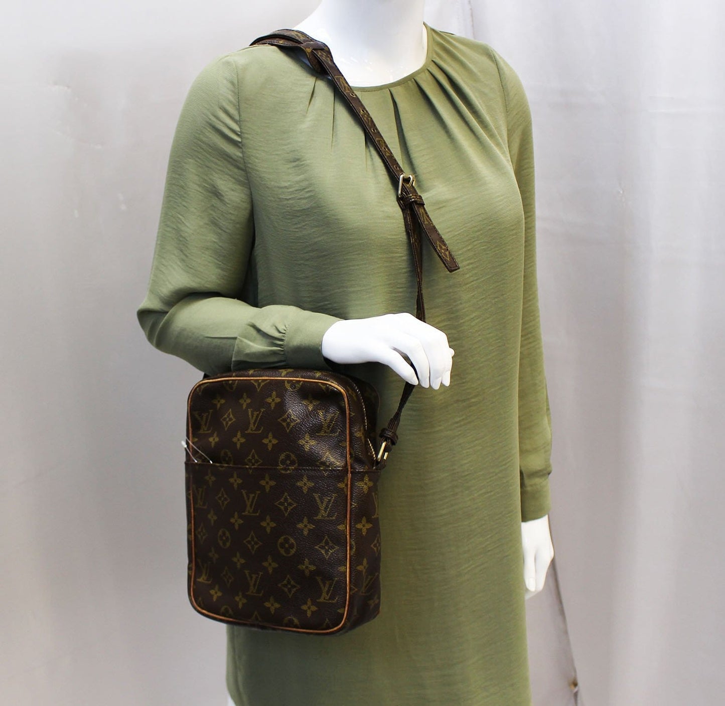 Louis Danube Crossbody Shoulder Bag Canvas Monogram Crossbody Bag