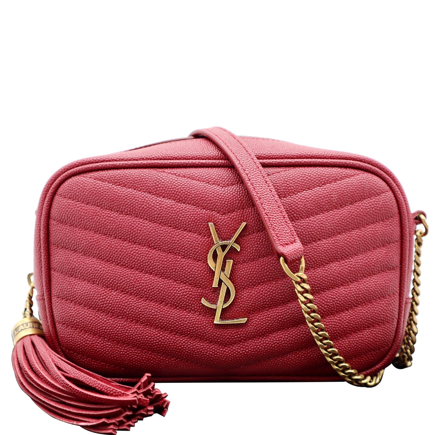 YSL Saint Laurent Saint Lou Camera Crossbody Bag Leather Red