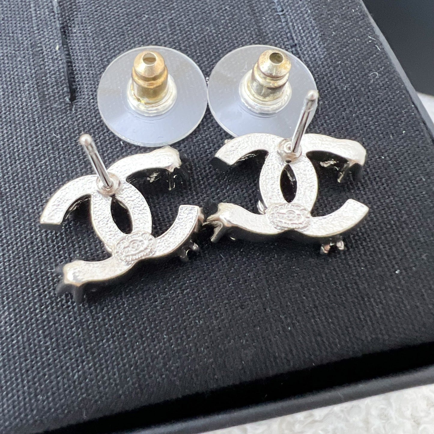 Chanel CC Logo Earrings with Crystal Jewelry
