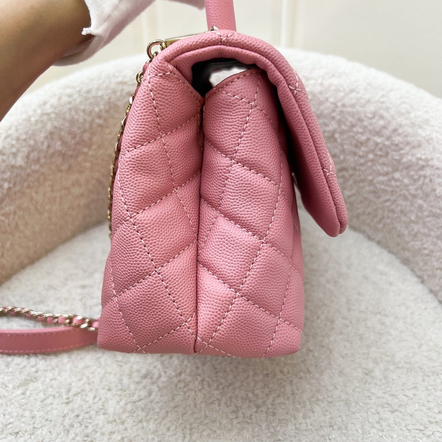 Chanel Small () Coco Handle in Pink Caviar and LGHW Accessory