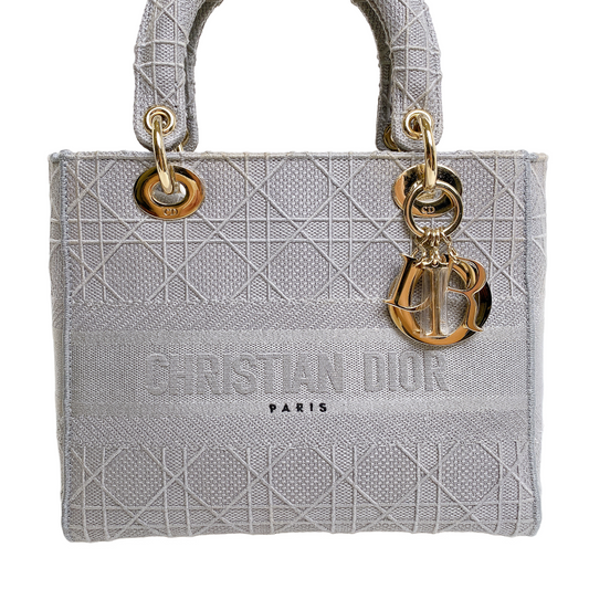 Dior Lady In Grey Handbag Gray Medium Travel Bag