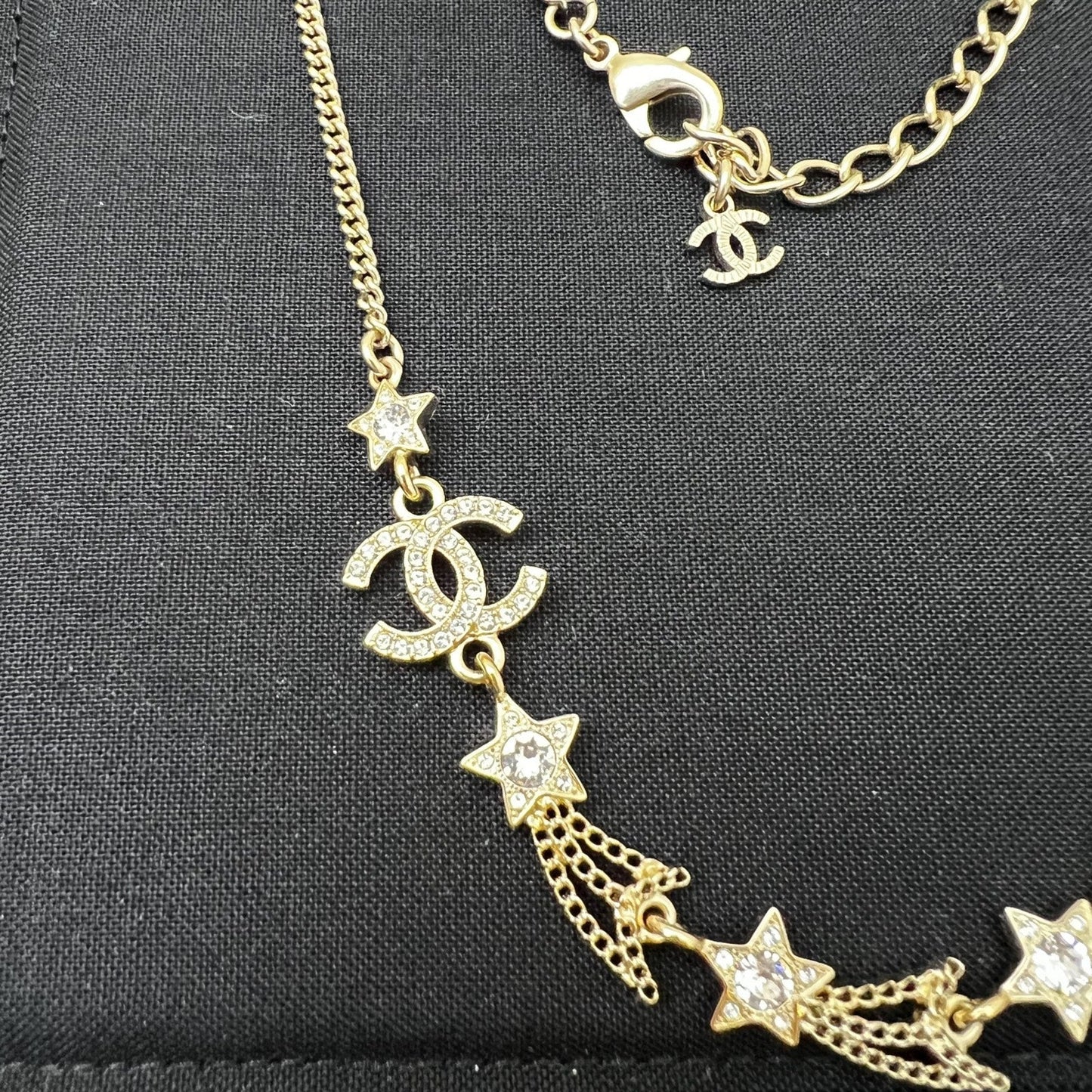 Chanel Shooting Stars Necklace with Diamantés in Light Gold HW (Model: )