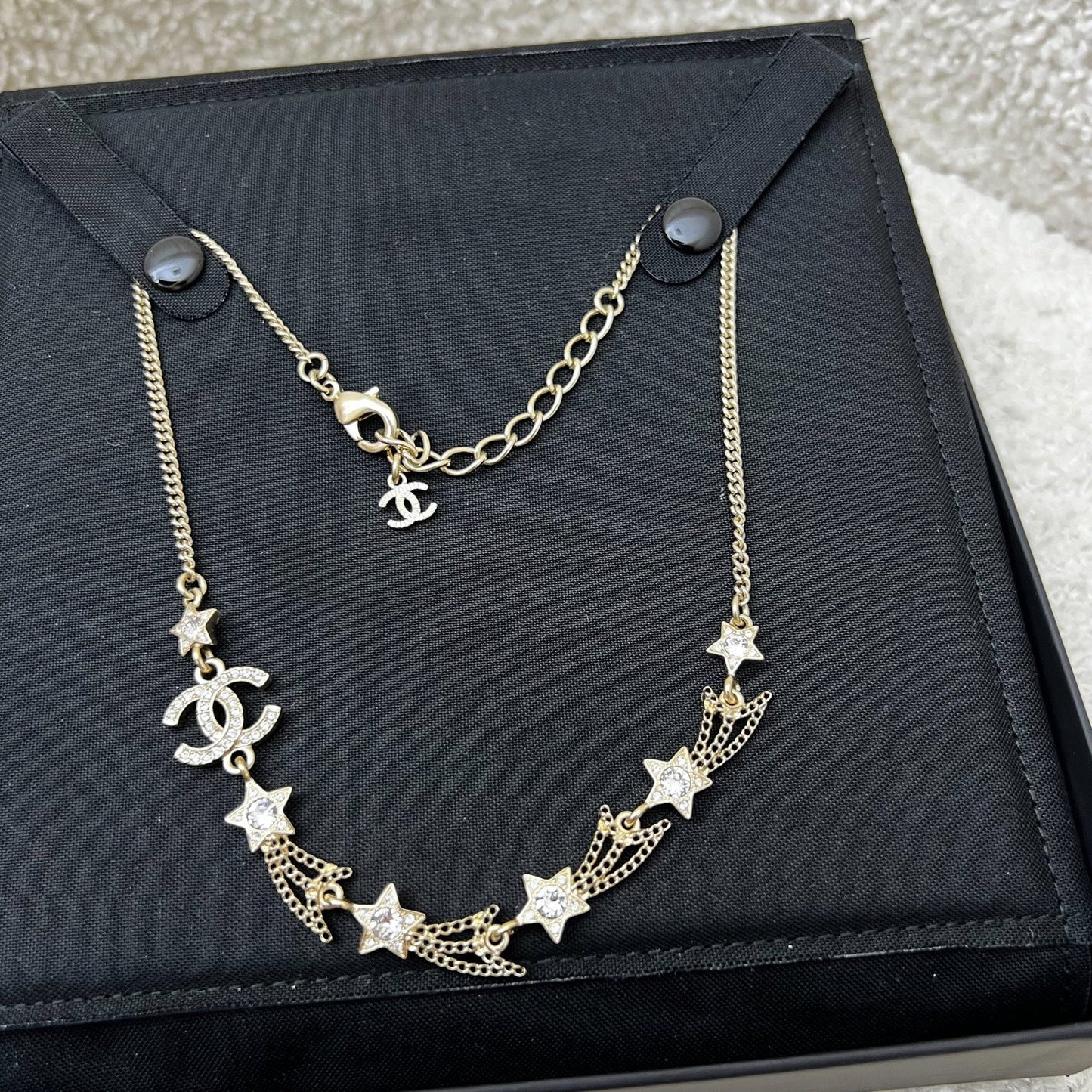 Chanel Shooting Stars Necklace with Diamantés in Light Gold HW (Model: )