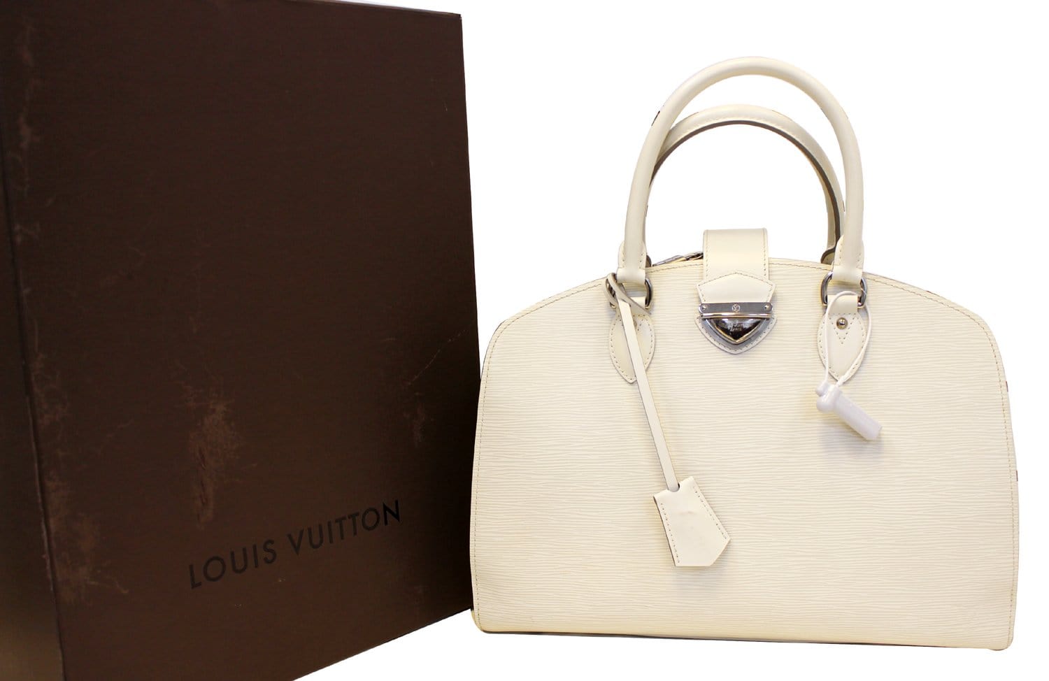 Louis Epi Pont Neuf Gm Satchel Bag Leather White Tote Bag