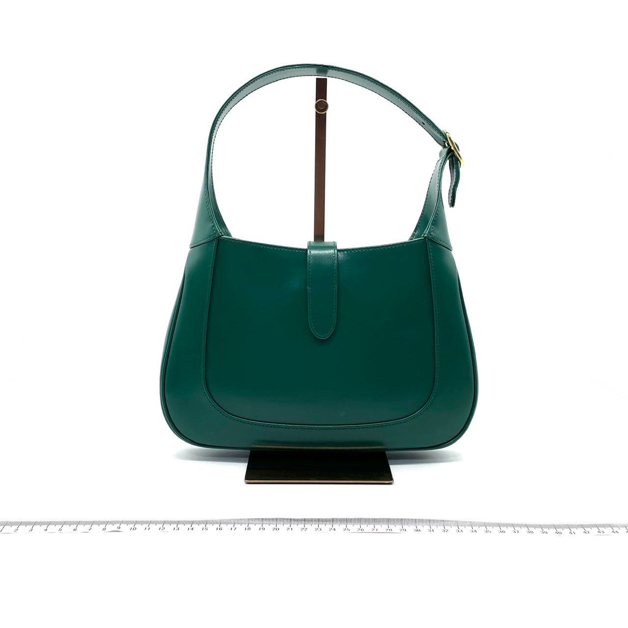 Gucci Jackie Adjustable Strap Leather Green Small Handbag
