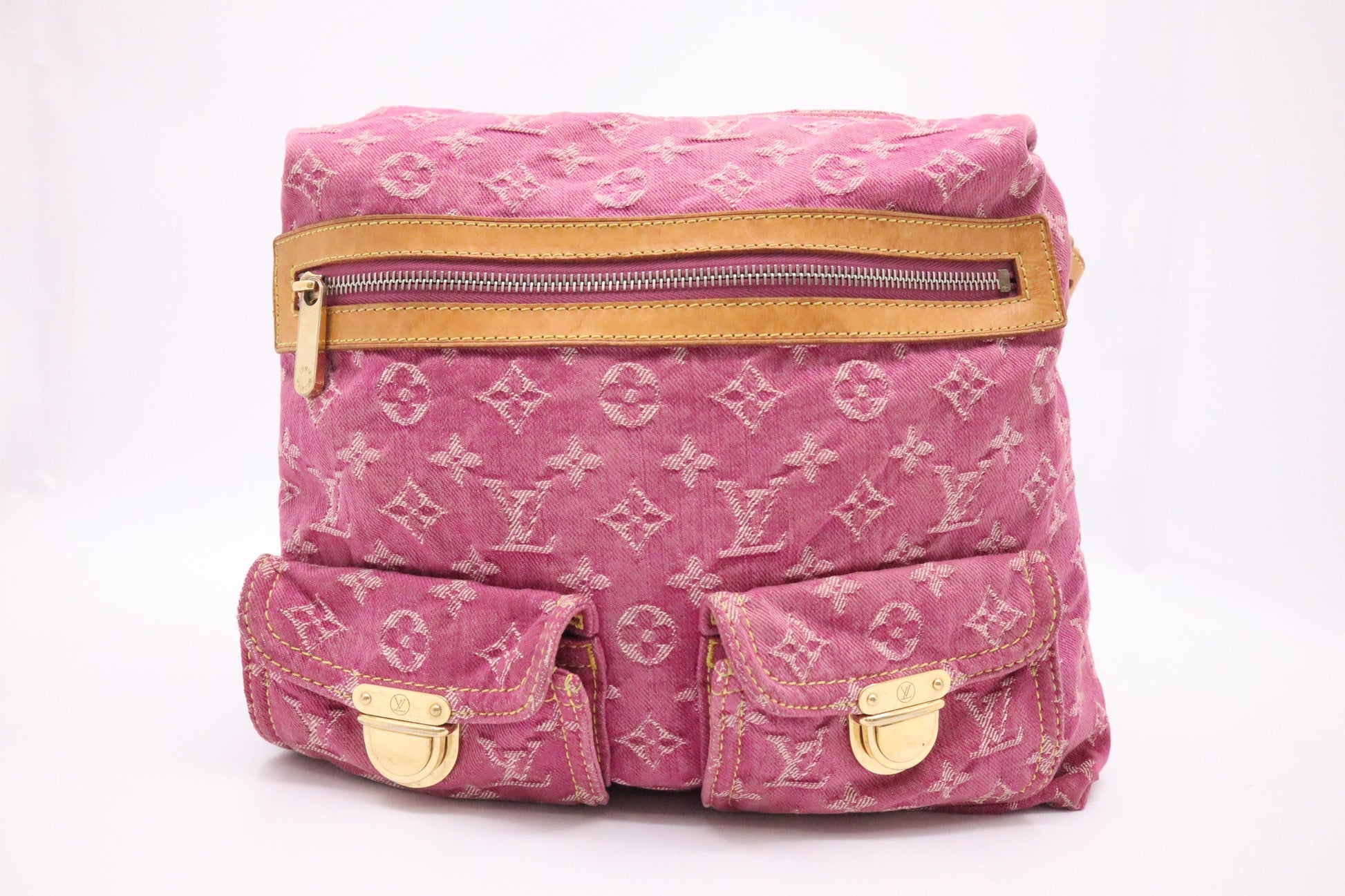 Louis Vuitton Baggy GM Denim Monogram Pink Handbag