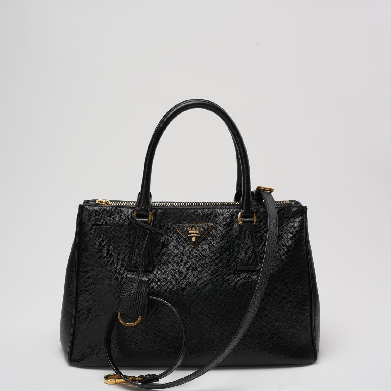 Prada Handbag Galleria Bag Leather Saffiano Black