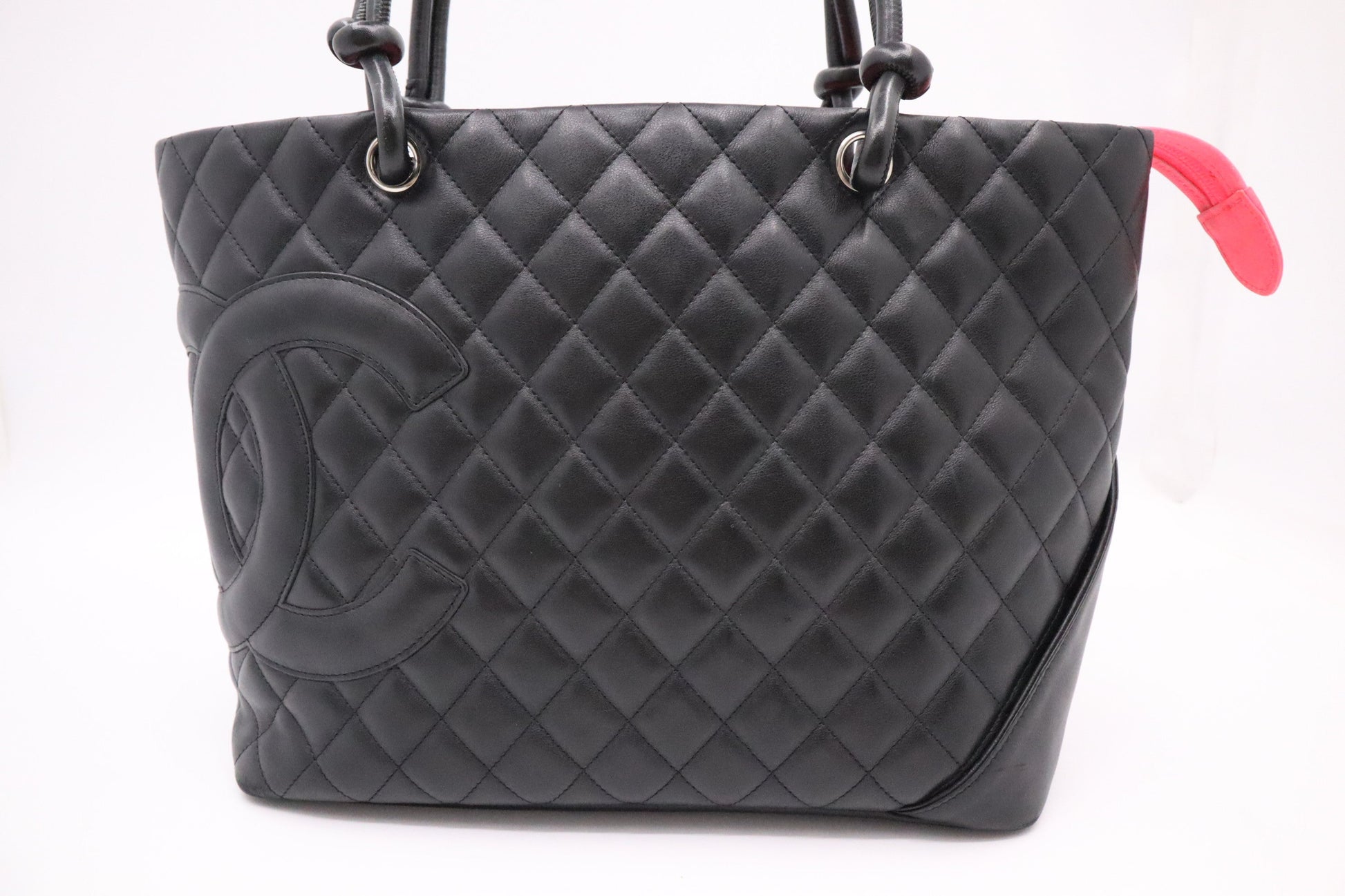 Chanel Cambon MattelassÃ© Black Leather Tote Bag