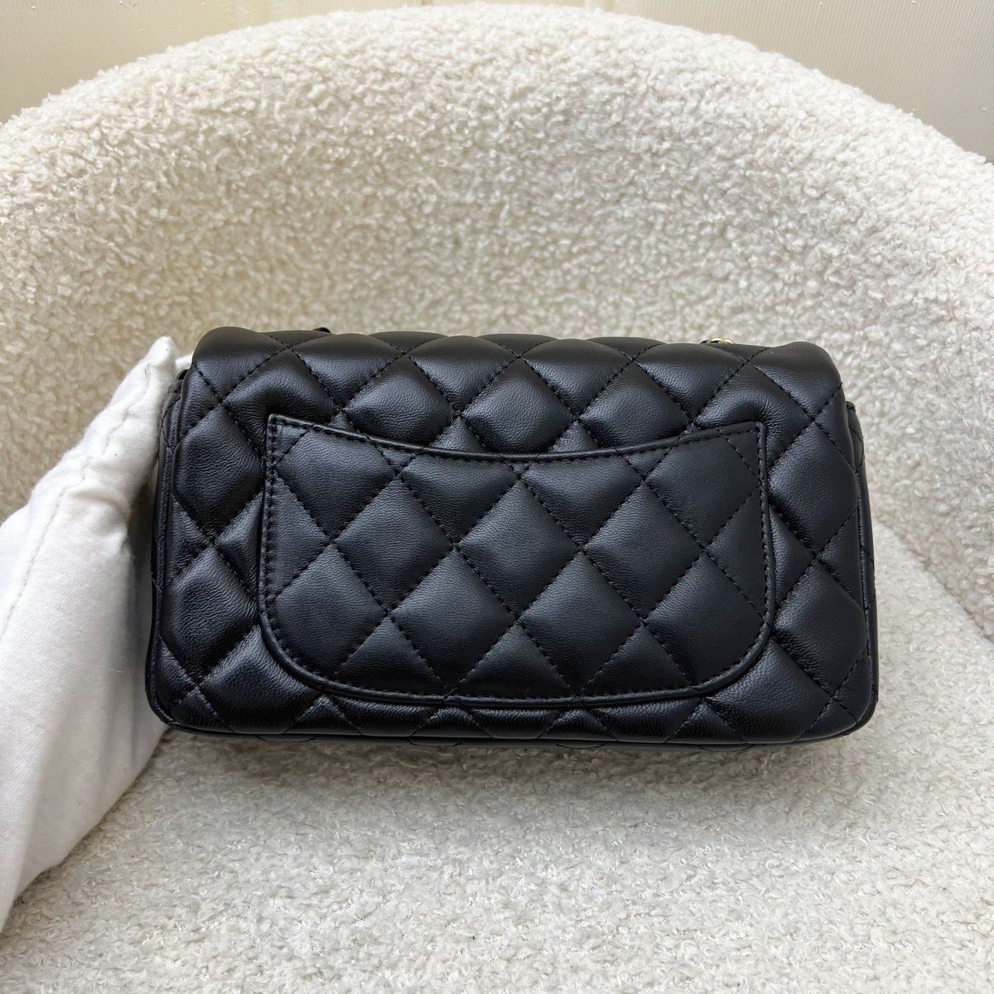Chanel Extra Mini Rectangular Flap in Black Lambskin and GHW (Model: ) Accessory