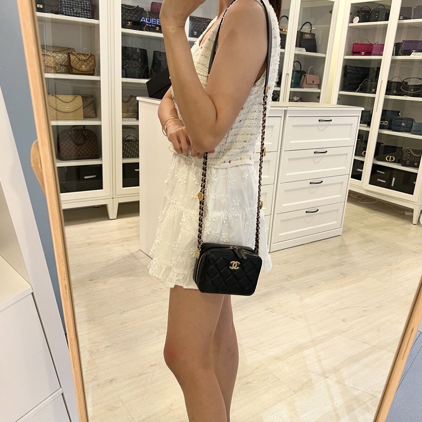 Chanel Twist Your Buttons Mini Camera Bag in Black Caviar and AGHW (Model: )