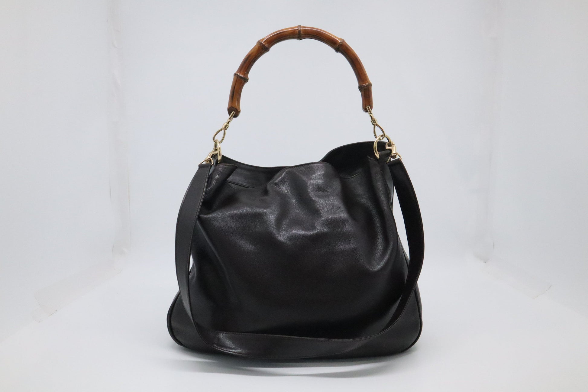 Gucci Bamboo Leather Brown Shoulder Bag