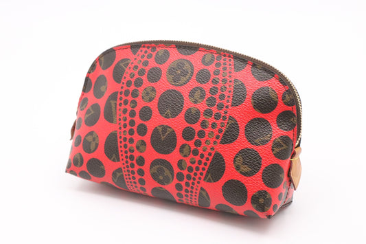 Louis Vuitton x Yayoi Kusama Pochette Cosmetique Monogram Canvas Red Clutch Bag
