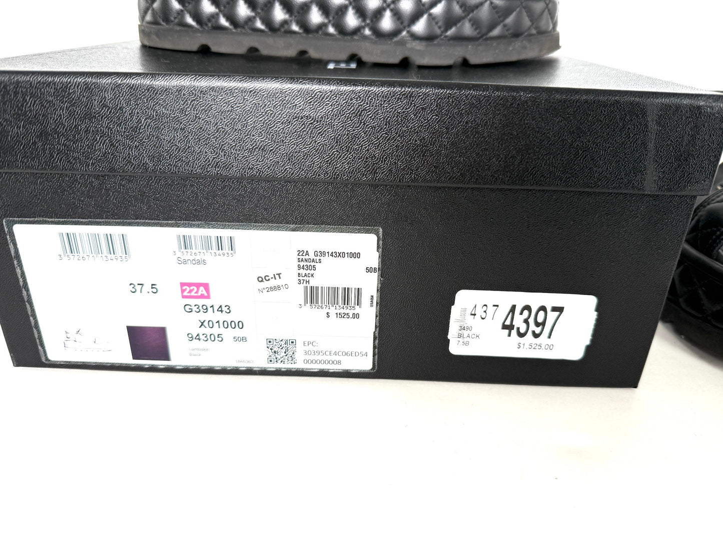 Chanel Black Platform CC Logo Quilted Leather 2022 Sandals 37.5 7