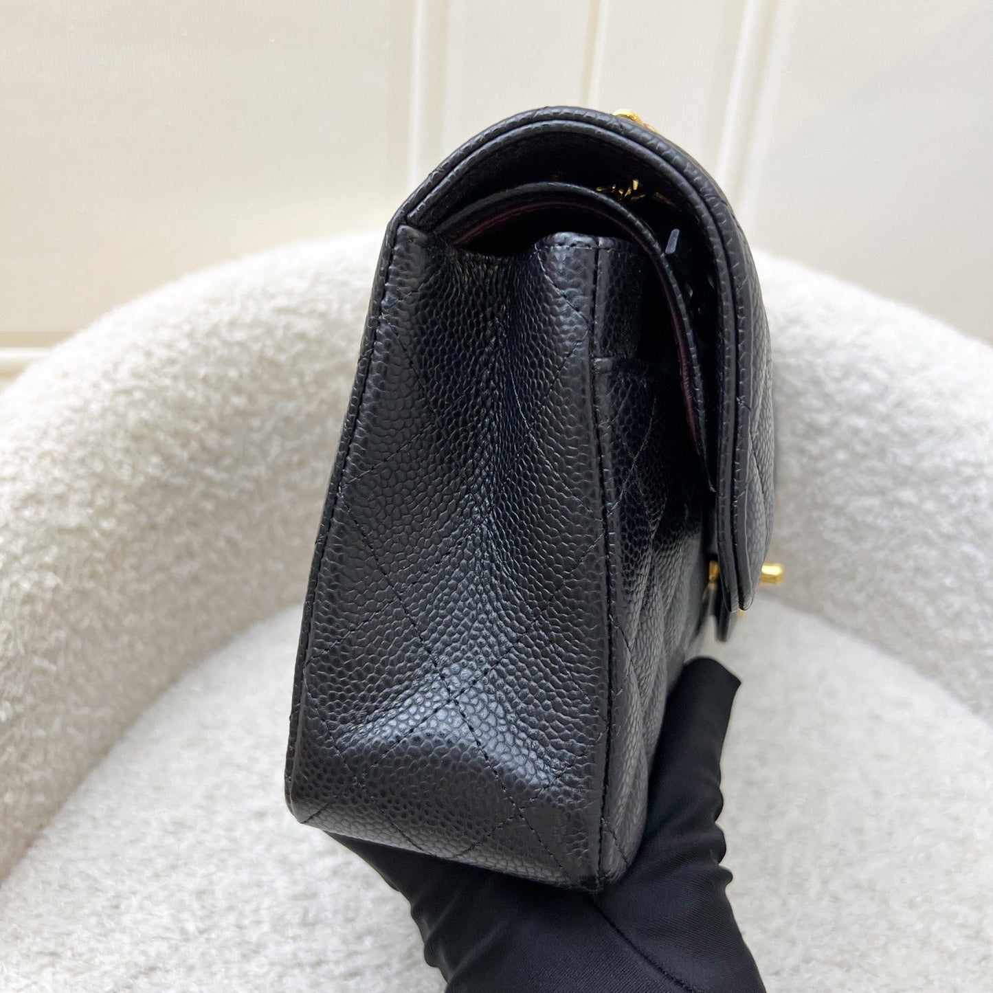 Small Classic Flap CF in Black Caviar and GHW (Model: ) Accessory Signature