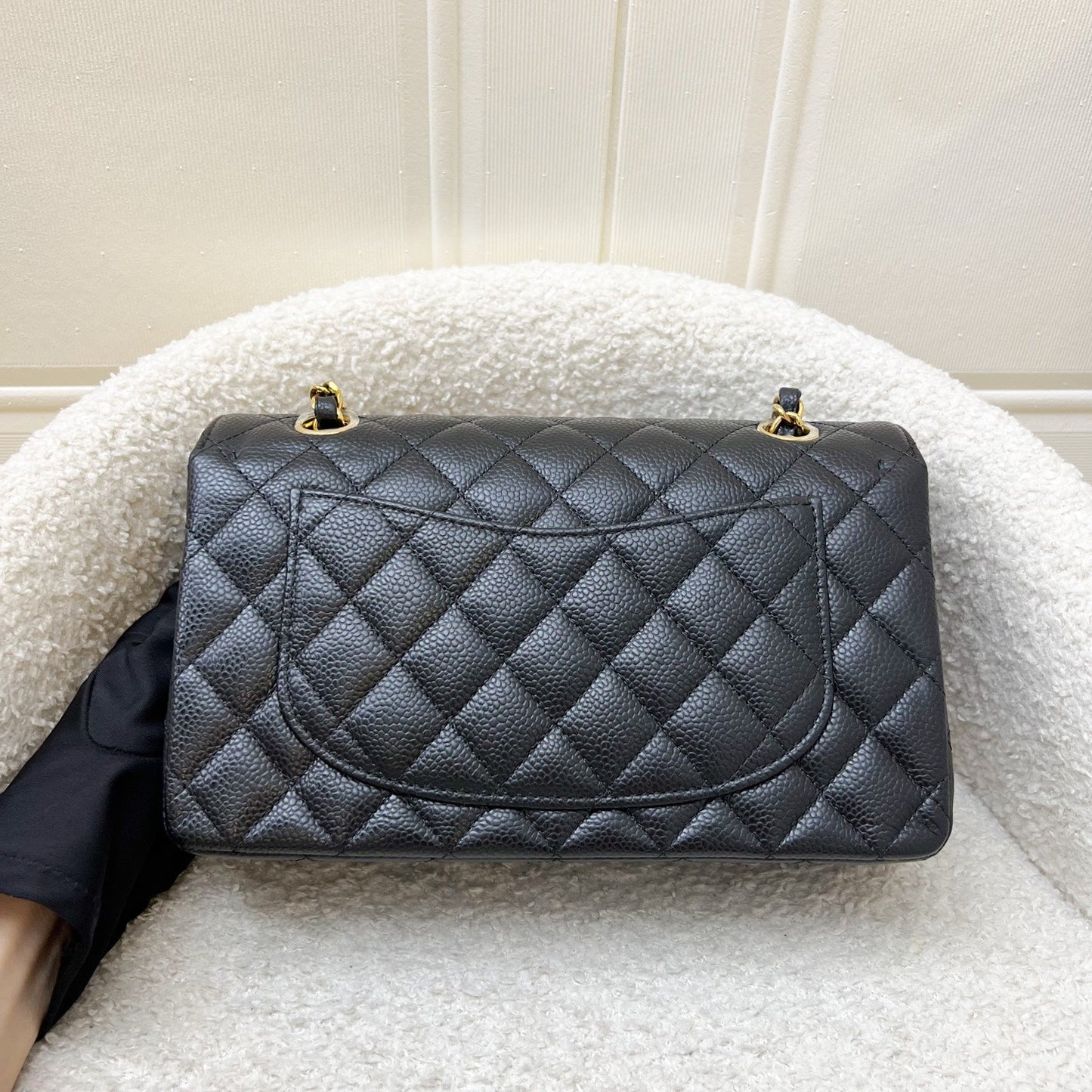 Small Classic Flap CF in Black Caviar and GHW (Model: ) Accessory Signature