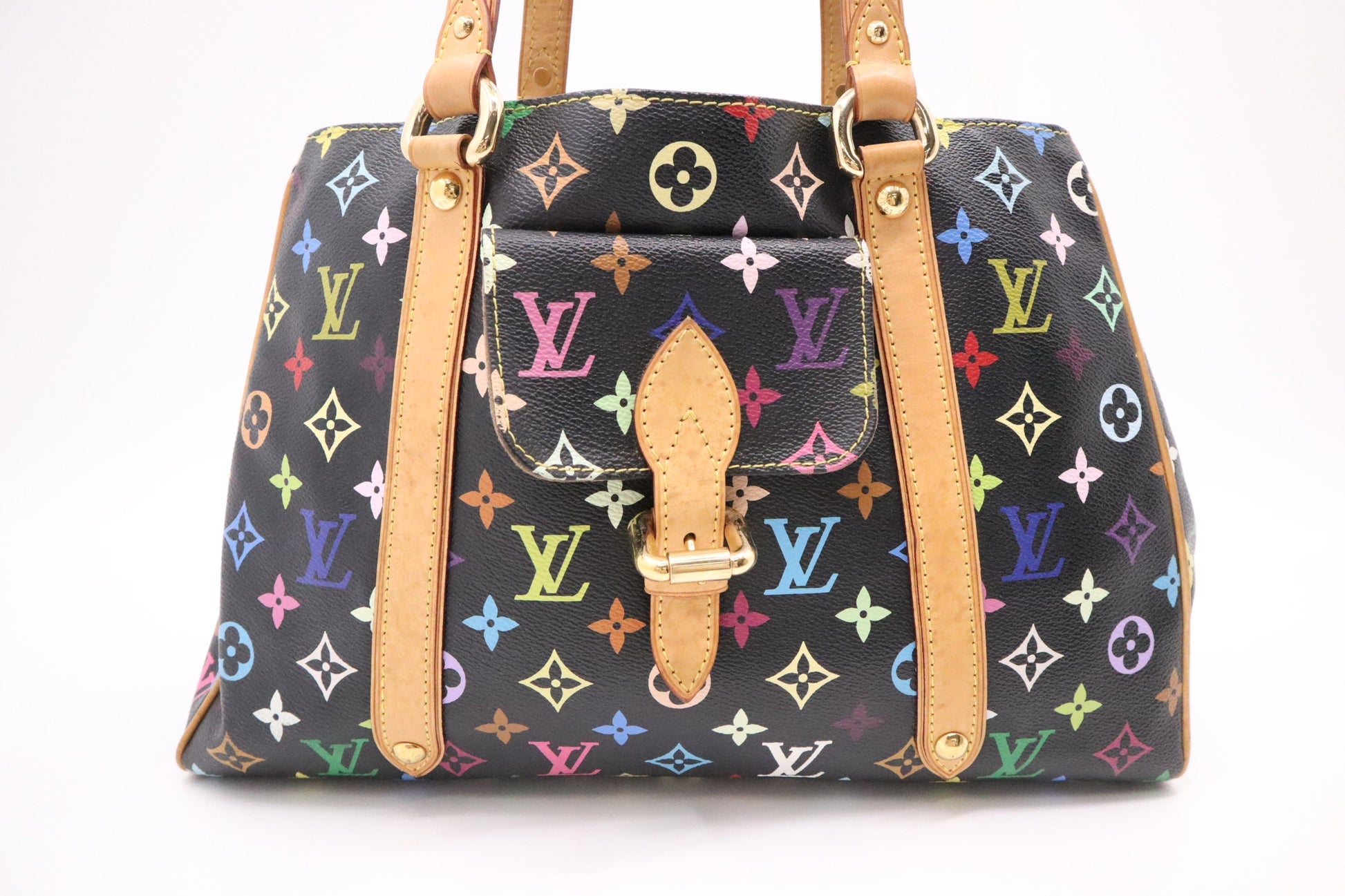 Louis Vuitton Aurelia MM Monogram Canvas Black Multicolor Handbag