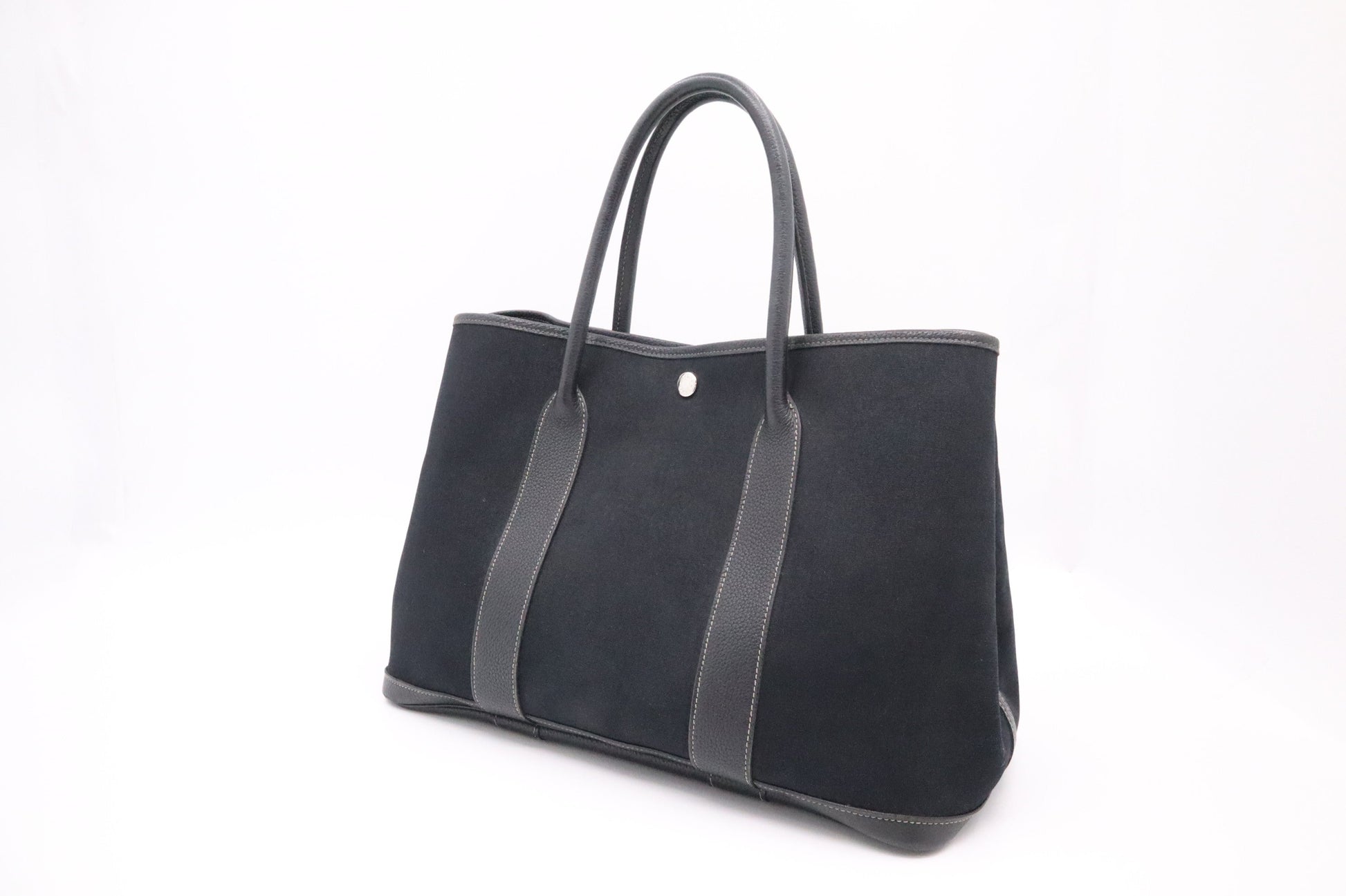Hermes Garden Party Bag In Canvas Black Travel Bag