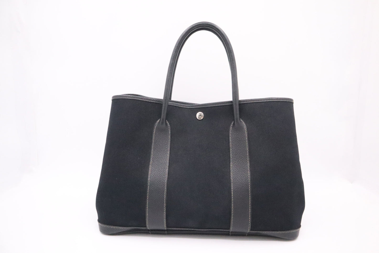Hermes Garden Party Bag In Canvas Black Travel Bag