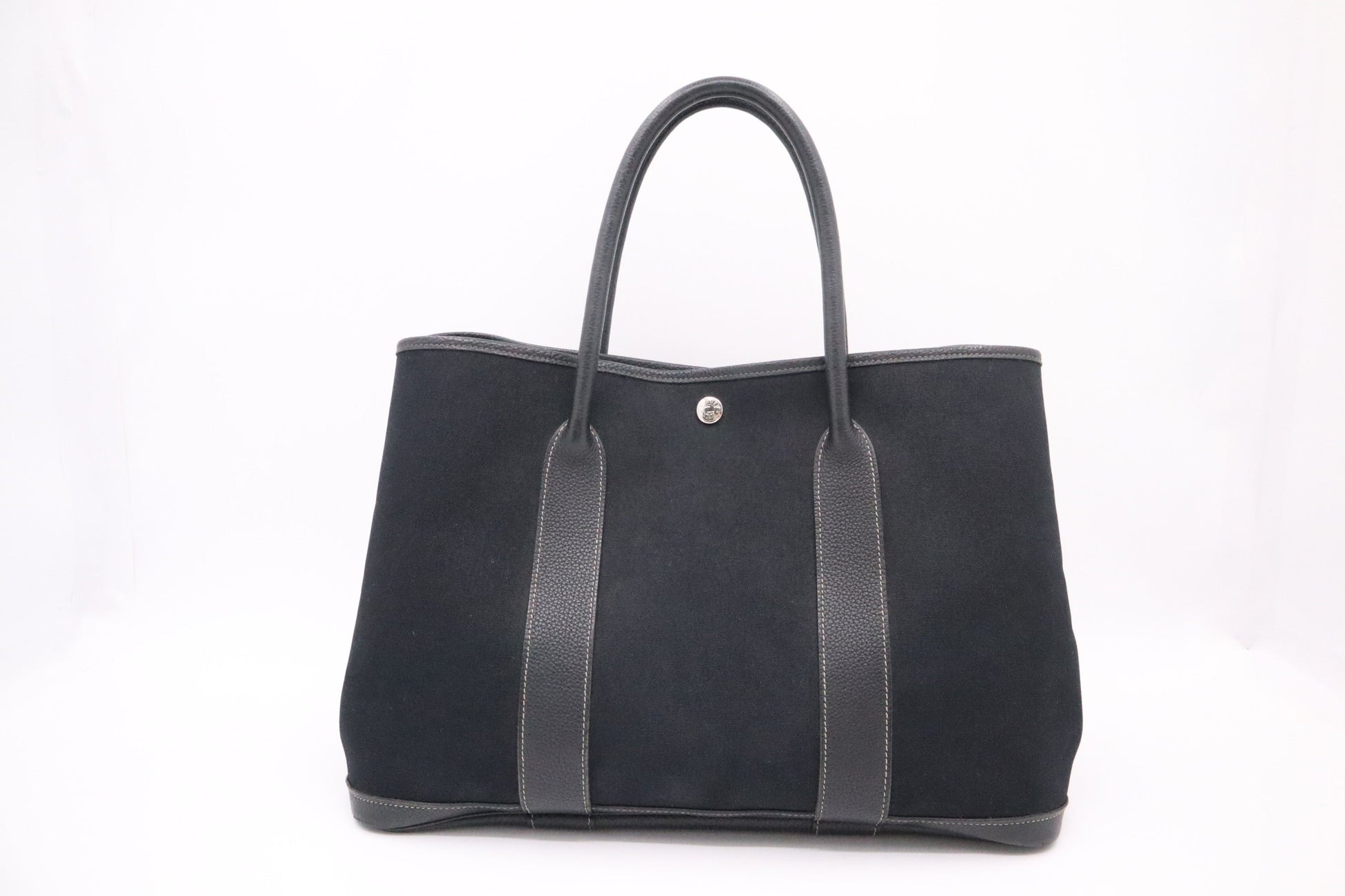 Hermes Garden Party Bag In Canvas Black Travel Bag