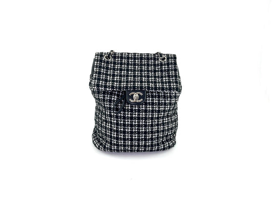 Chanel Urban Spirit Tweed Black White Backpack