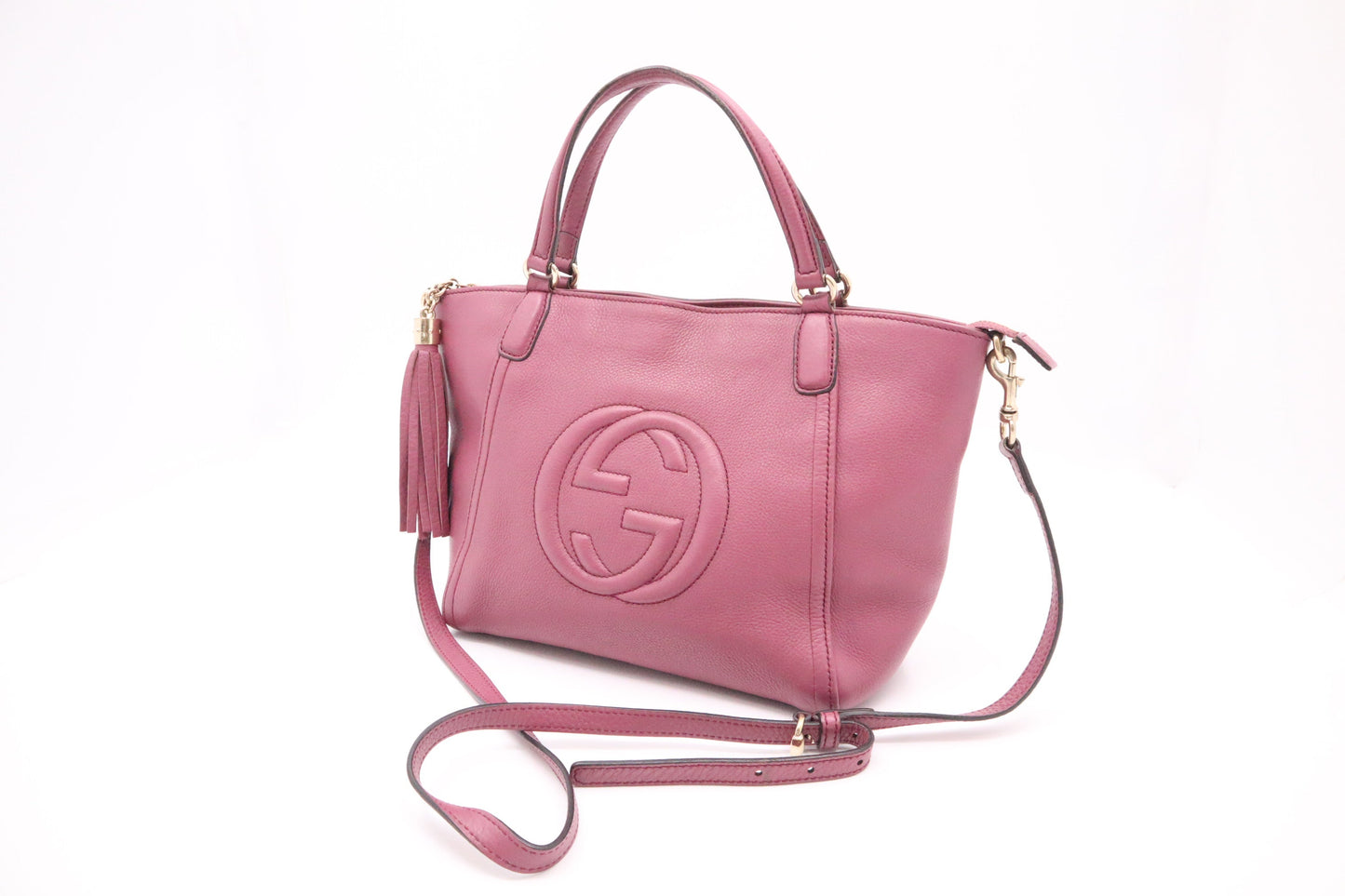 Gucci Soho Purple Leather Handbag