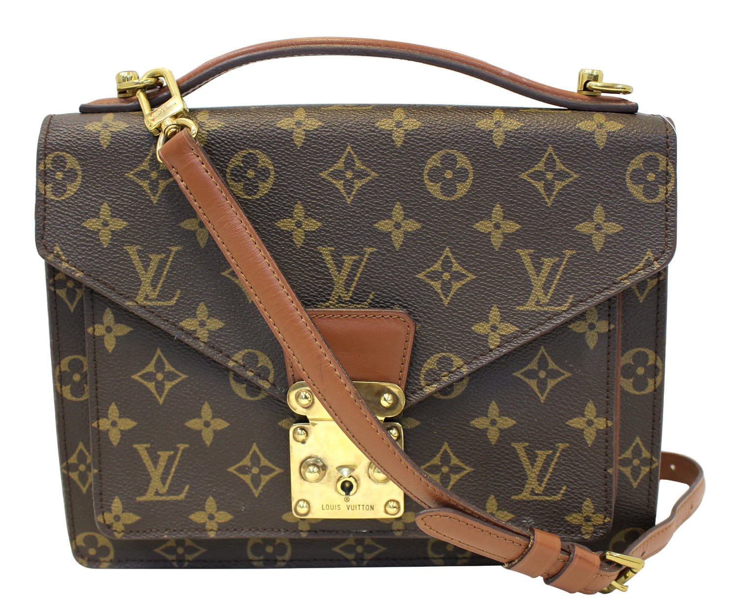 Louis Monceau Briefcase Bag Canvas Monogram Travel Bag