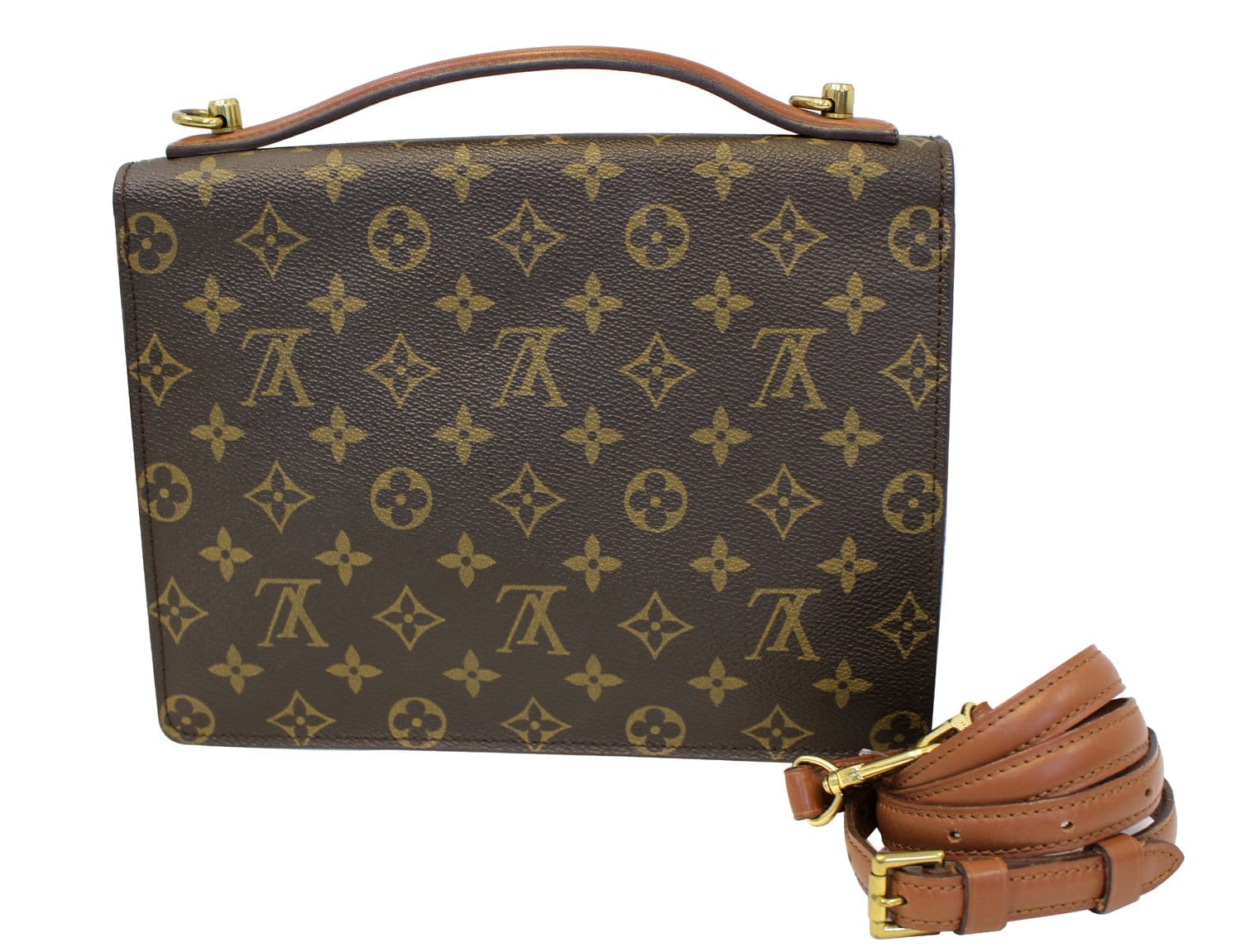 Louis Monceau Briefcase Bag Canvas Monogram Travel Bag