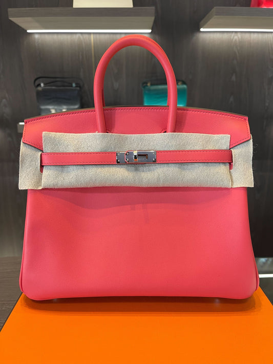 Gucci Hermes Birkin Swift Rose Texas Palladium Hardware Travel Bag