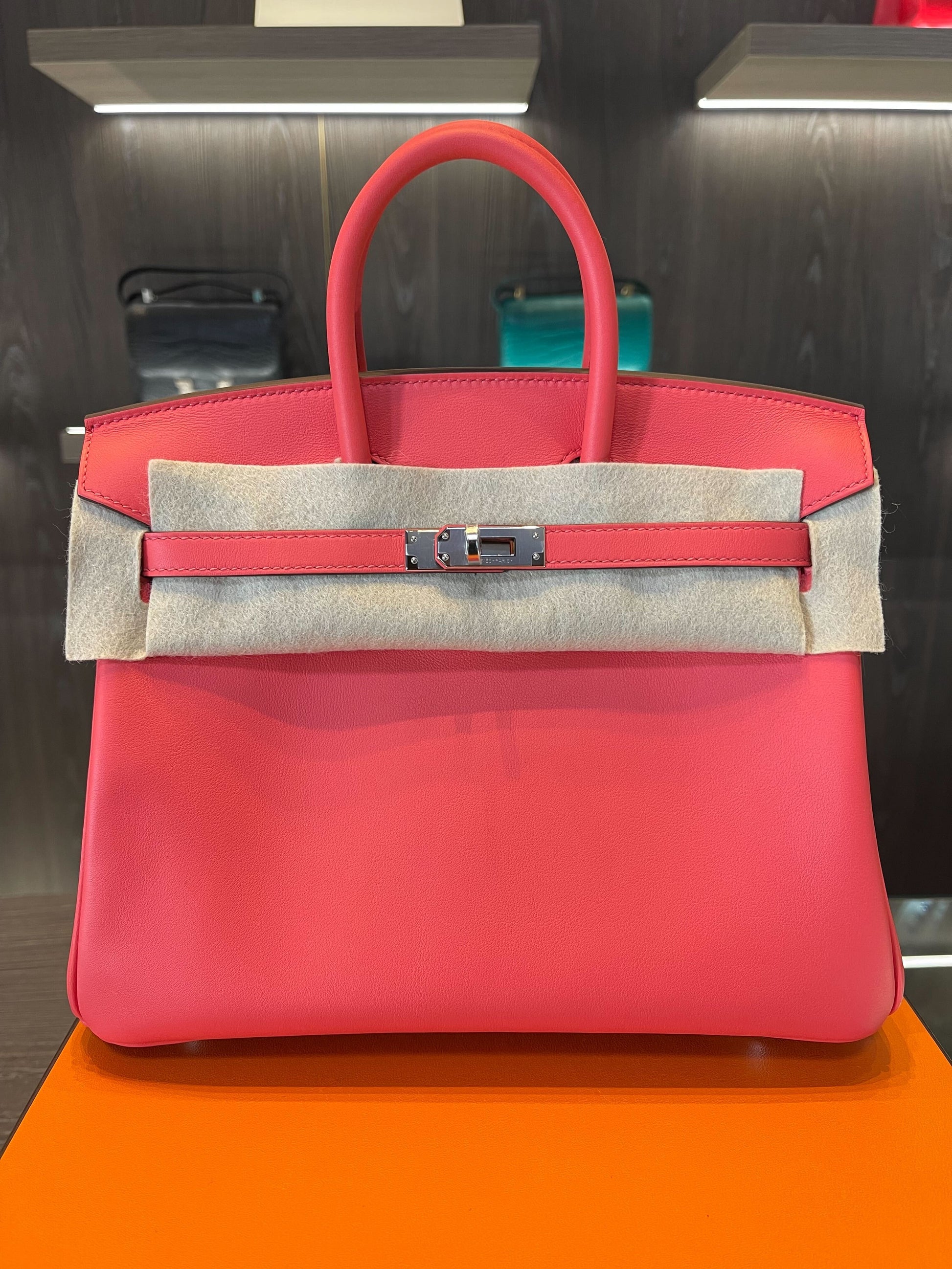 Gucci Hermes Birkin Swift Rose Texas Palladium Hardware Travel Bag