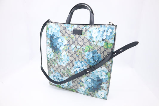 Gucci Blooms GG Canvas Blue Tote Bag