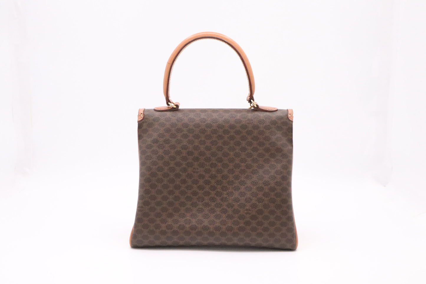 Celine Top Handle Bag In Macadam Canvas Brown Travel Bag