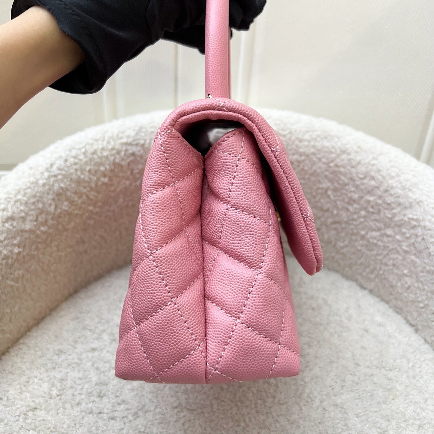 Chanel Small Coco Handle Flap in Pink Caviar and LGHW (Model: ) Accessory