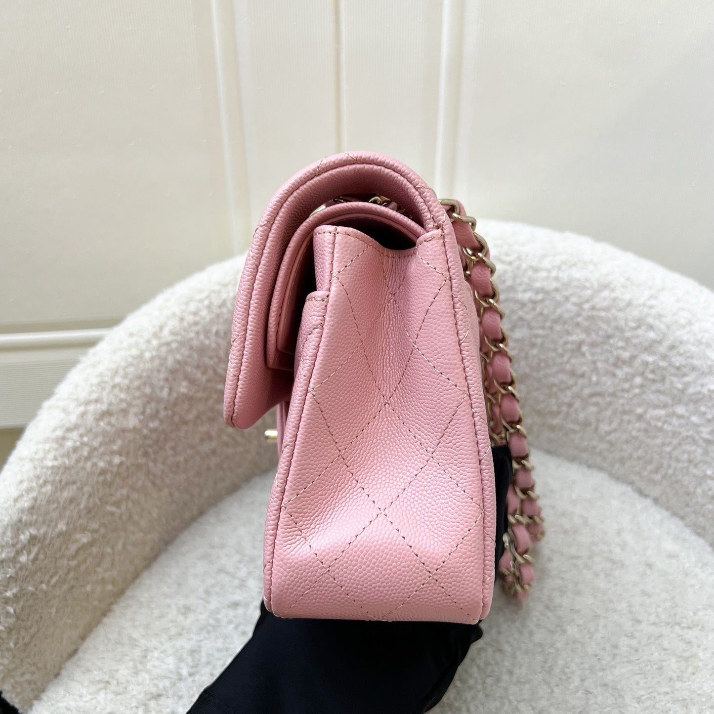 Chanel Small Classic Flap CF in Sakura Pink Caviar and LGHW (Model: ) Accessory