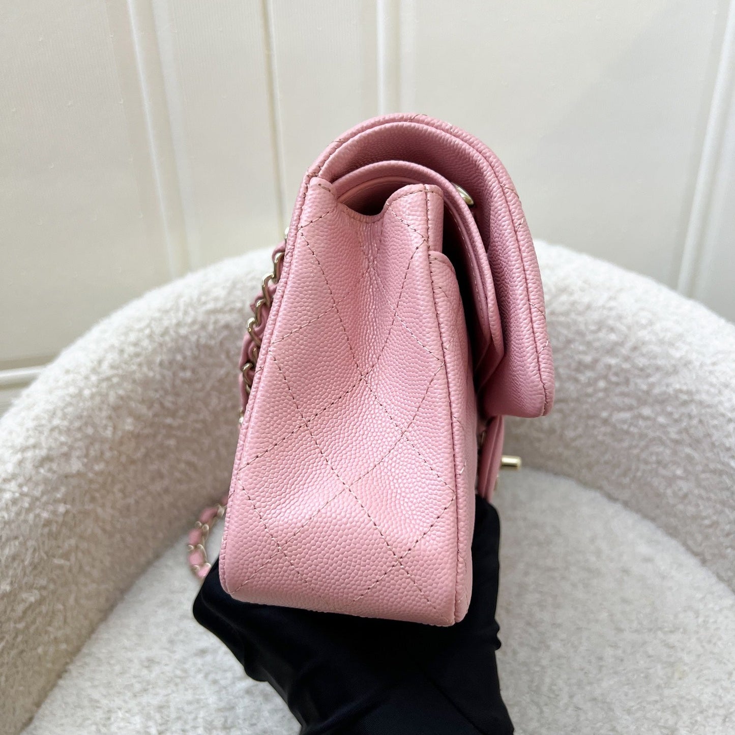 Chanel Small Classic Flap CF in Sakura Pink Caviar and LGHW (Model: ) Accessory