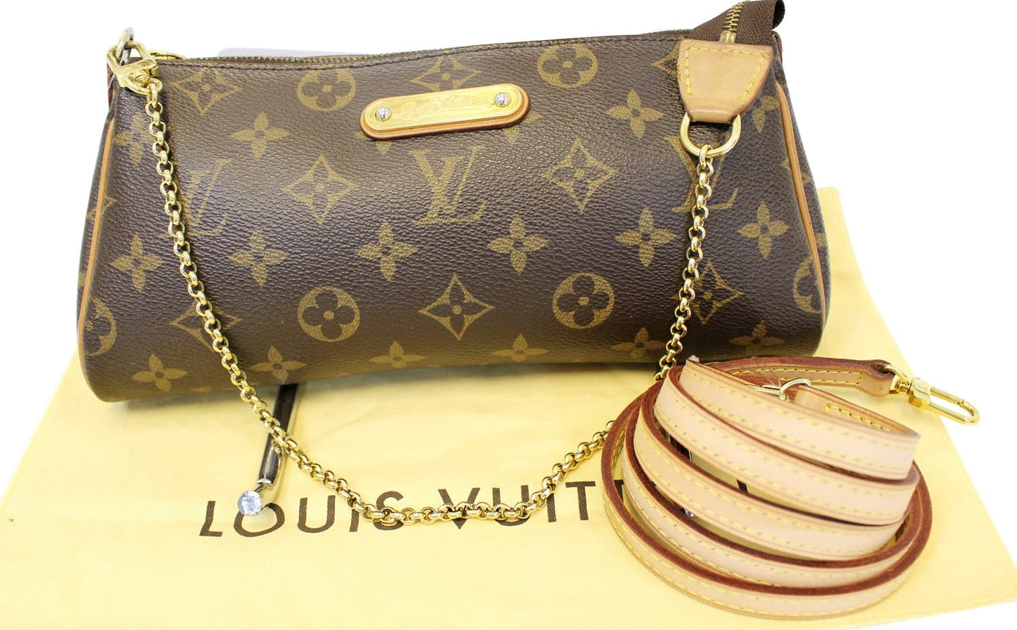 Louis Pochette Eva Clutch Crossbody Bag Monogram