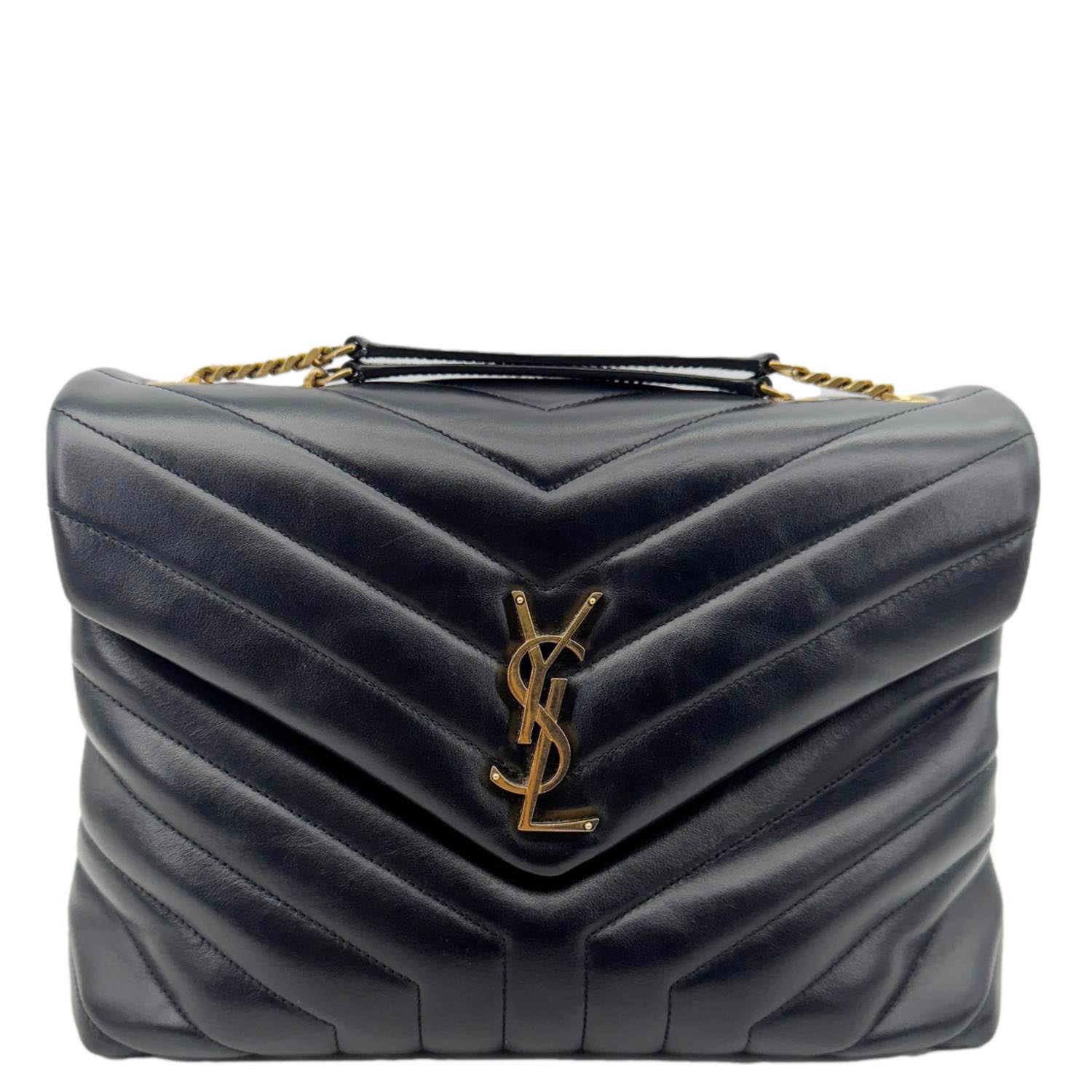 YSL Saint Laurent Yves Loulou Crossbody Bag Leather Quilted Black Loulou Medium 8