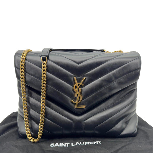 YSL Saint Laurent Yves Loulou Crossbody Bag Leather Quilted Black Loulou Medium 8