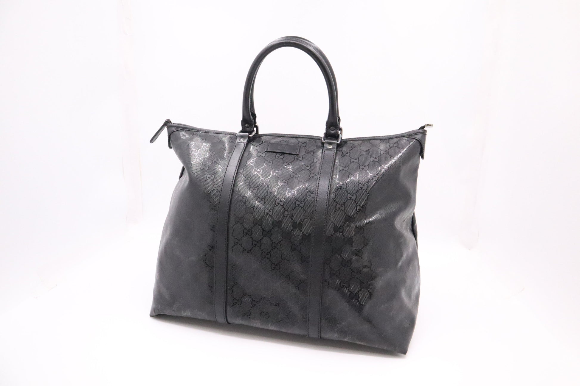 Gucci Boston Bag In Imprime Canvas Black Tote Bag
