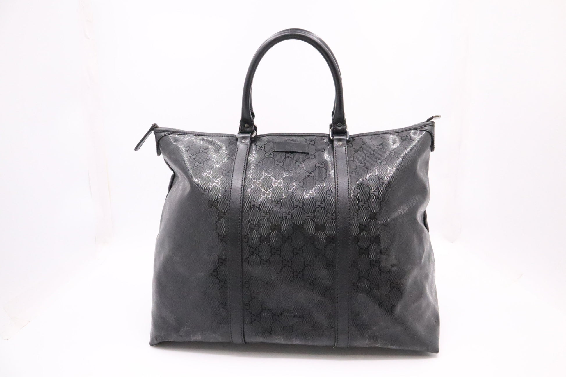 Gucci Boston Bag In Imprime Canvas Black Tote Bag