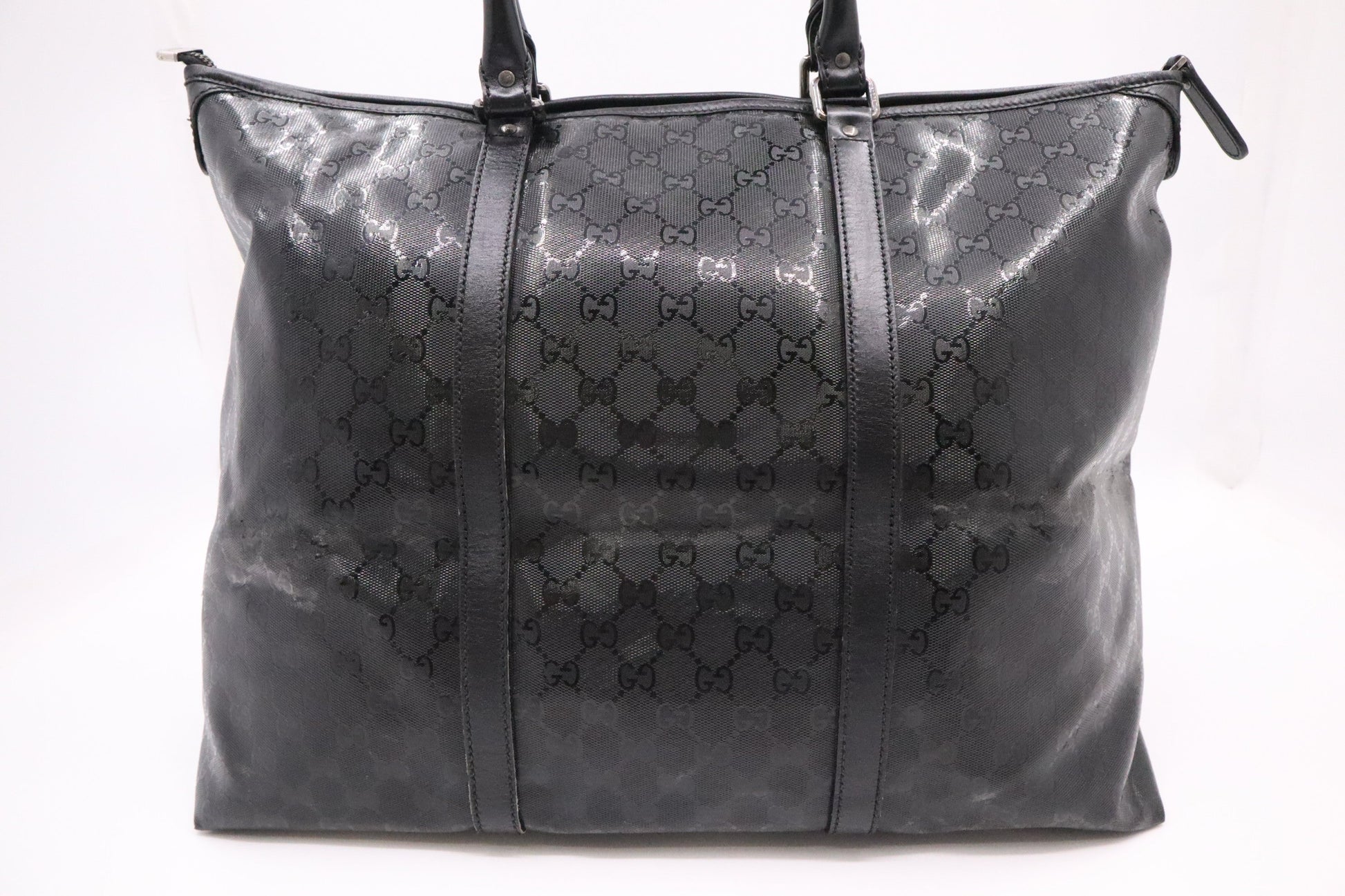 Gucci Boston Bag In Imprime Canvas Black Tote Bag