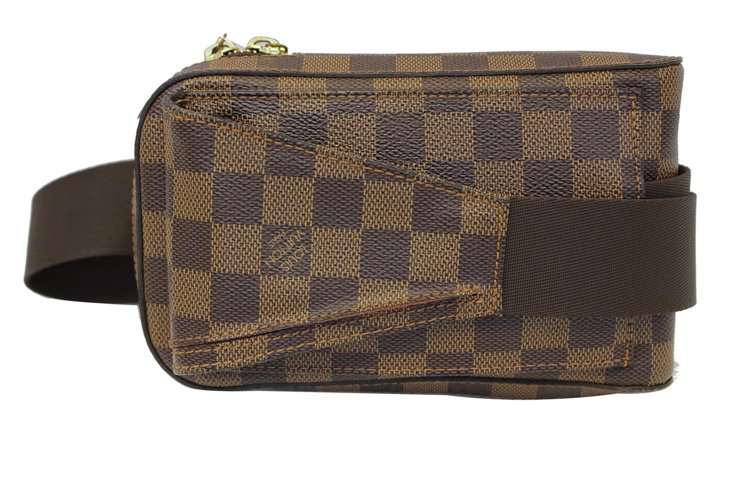 Louis Damier Geronimos Hip Bag Canvas Brown Crossbody Bag