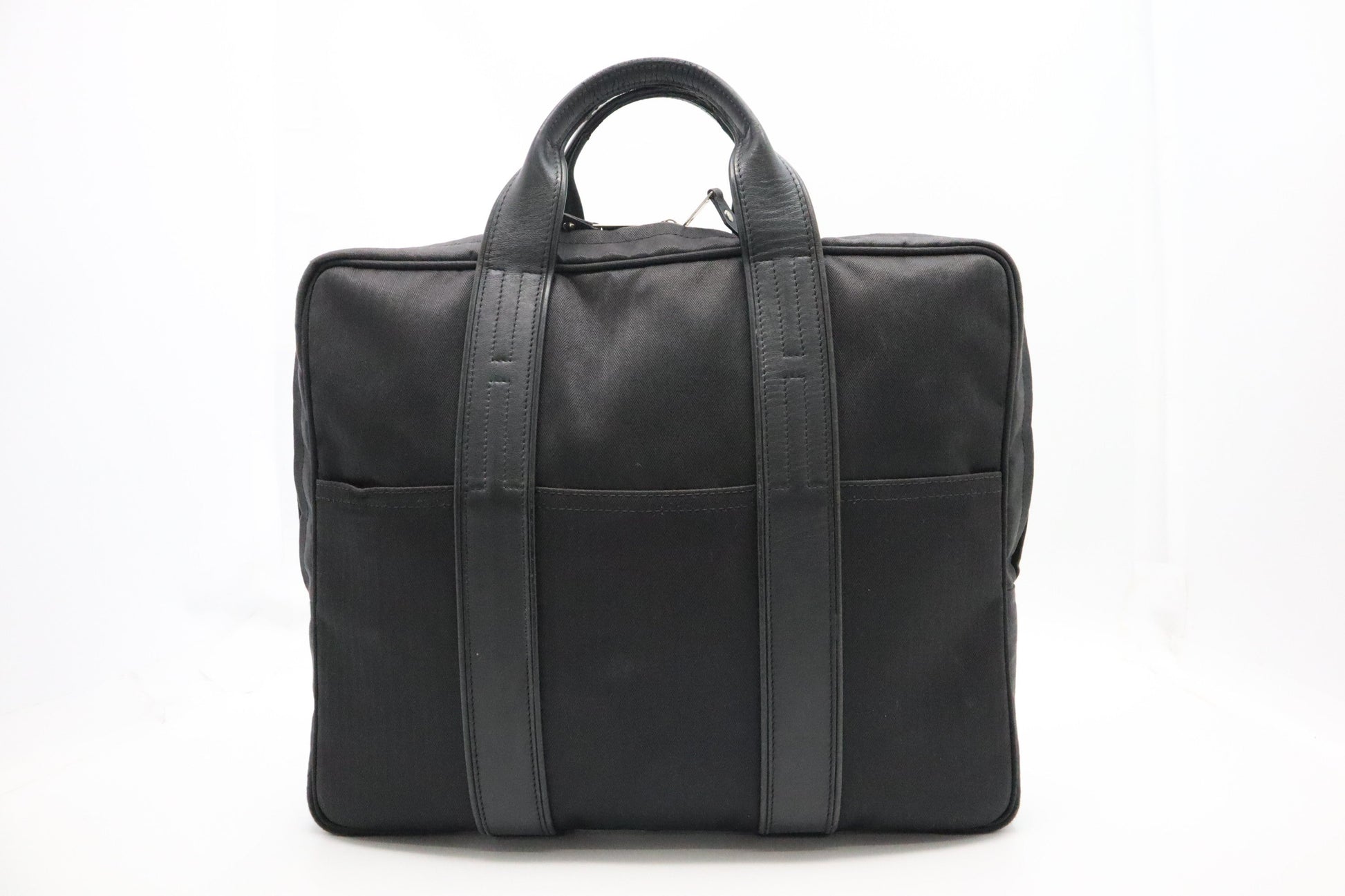 Hermes Acapulco Ordinateur Briefcase In Handbag Canvas Black Travel Bag