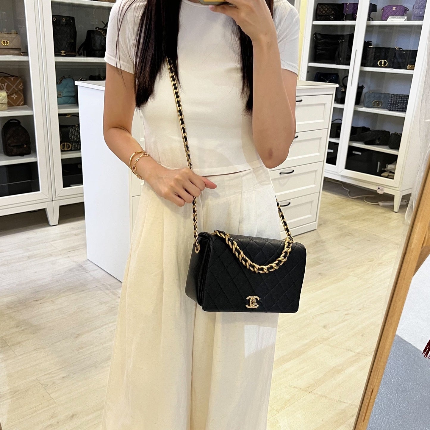Chanel Full Flap Bag in Black Caviar and AGHW (Model: )