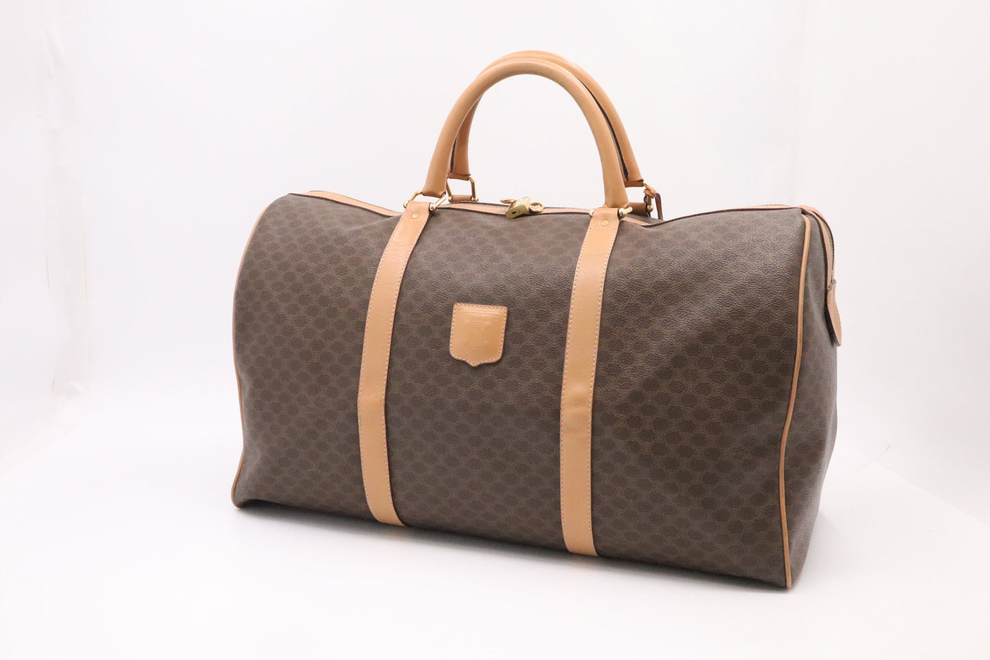 Celine Duffle Bag In Macadam Canvas Brown Travel Bag