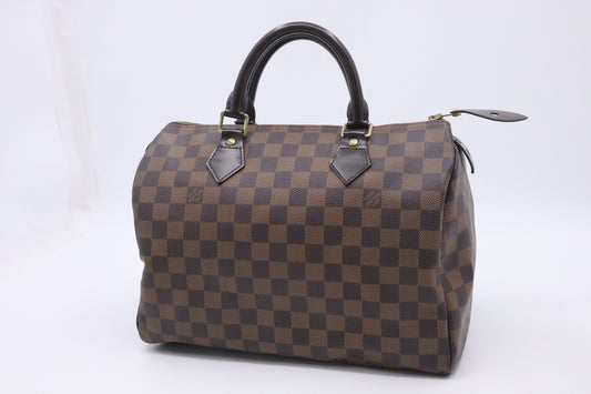 Louis Vuitton Speedy 30 Ebene Canvas Damier Handbag