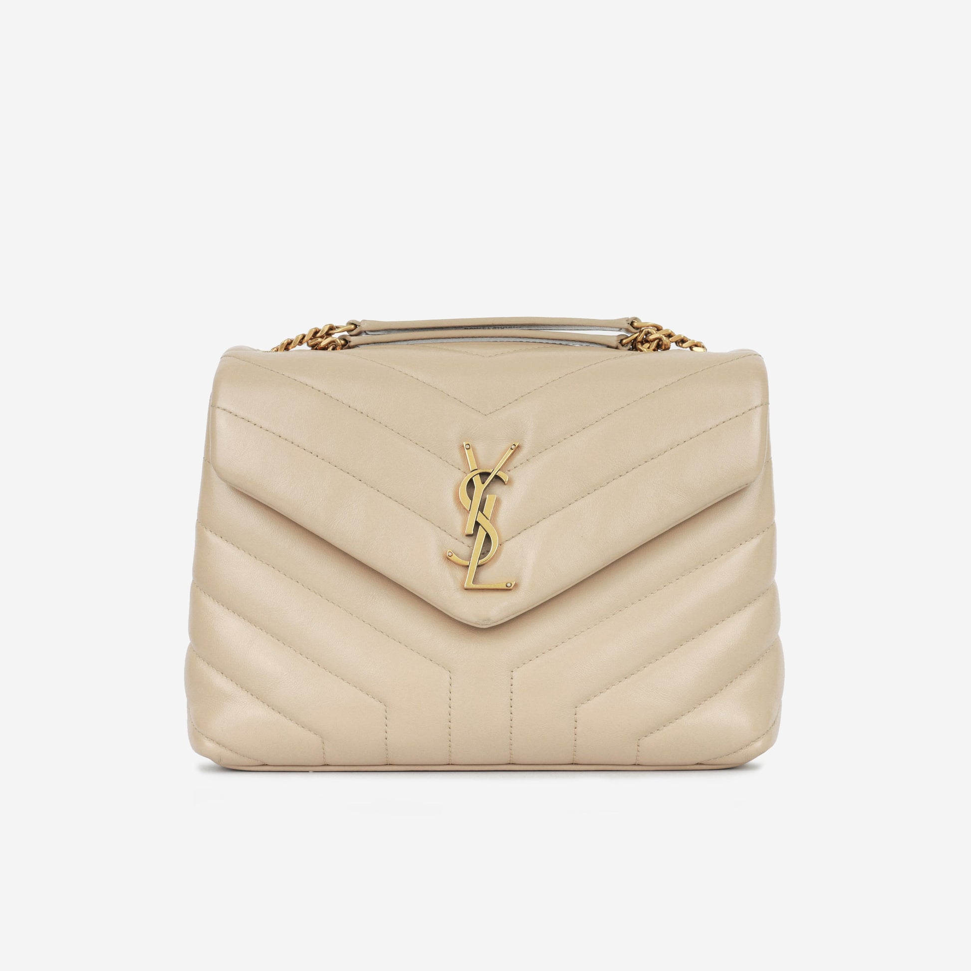 YSL Saint Laurent Lou Lou Crossbody Bag Beige Small