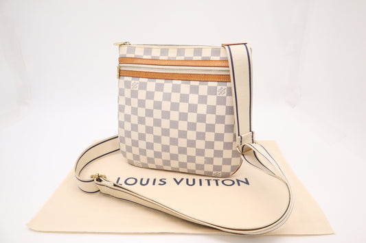 Louis Vuitton Pochette Bosphore Azur Damier Canvas Clutch Bag Azur Canvas